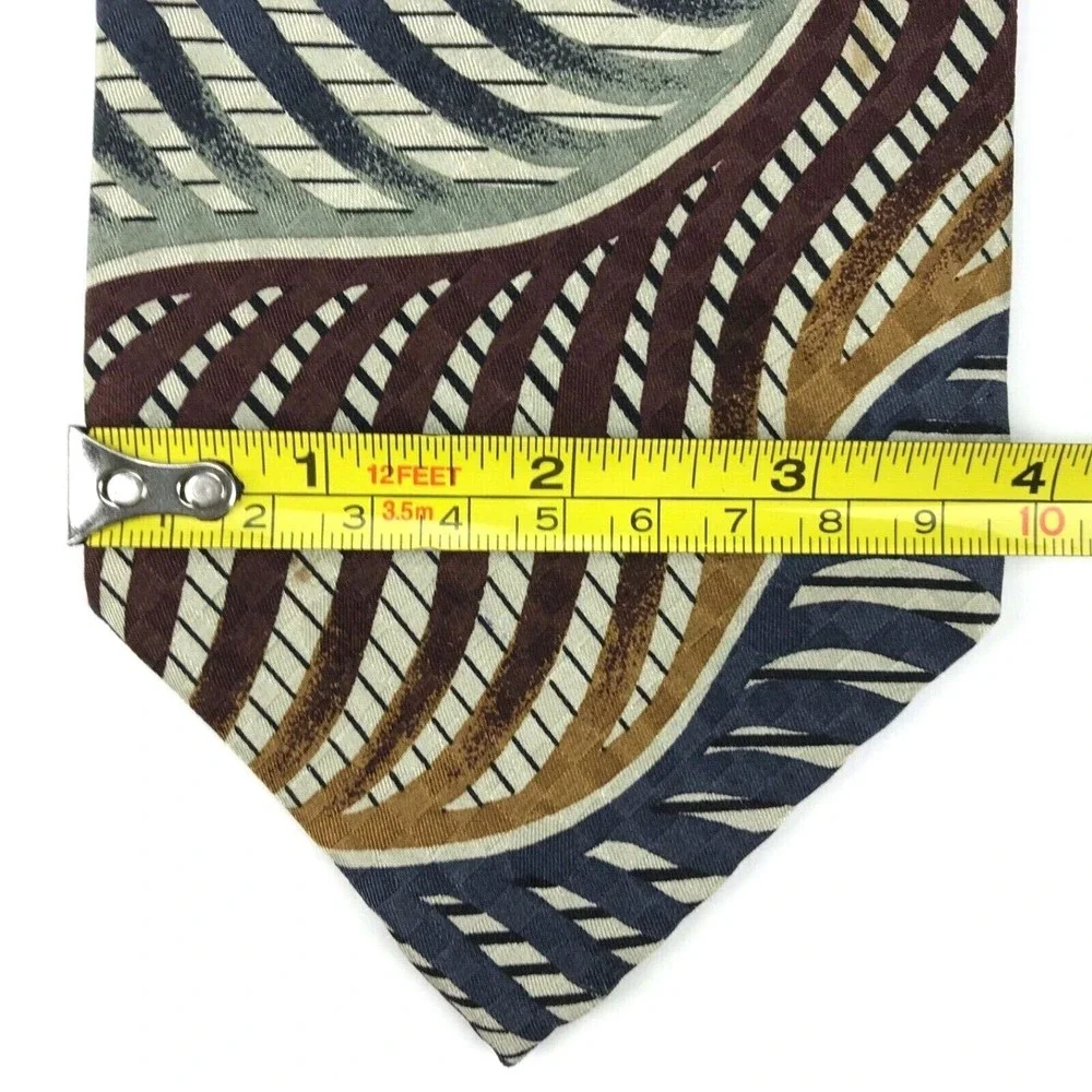 Jhane Barnes Silk Tie Men's Multicolor Designer Necktie Abstract Striped - Japan